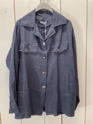Blueberry Skjortkavaj i lin , Navy
