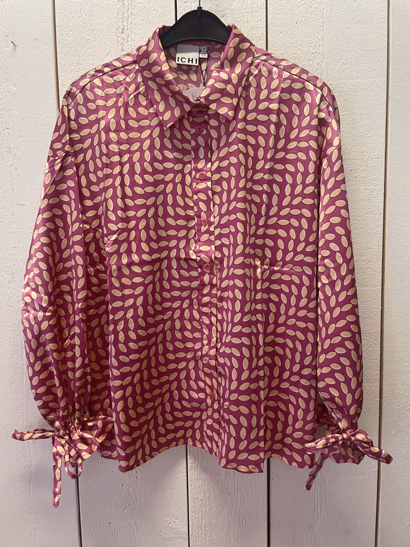 ICHI blus " Lucca" , Shocking Pink Print