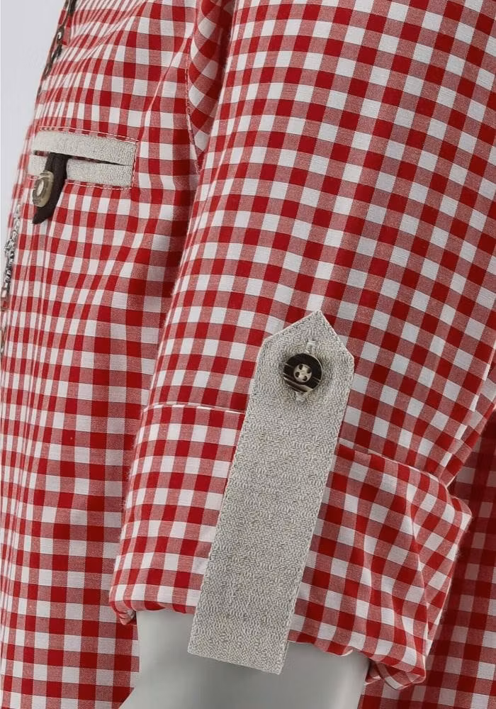 Herrskjorta "Rödrutig Hjärta Hjort " , Regular Fit
