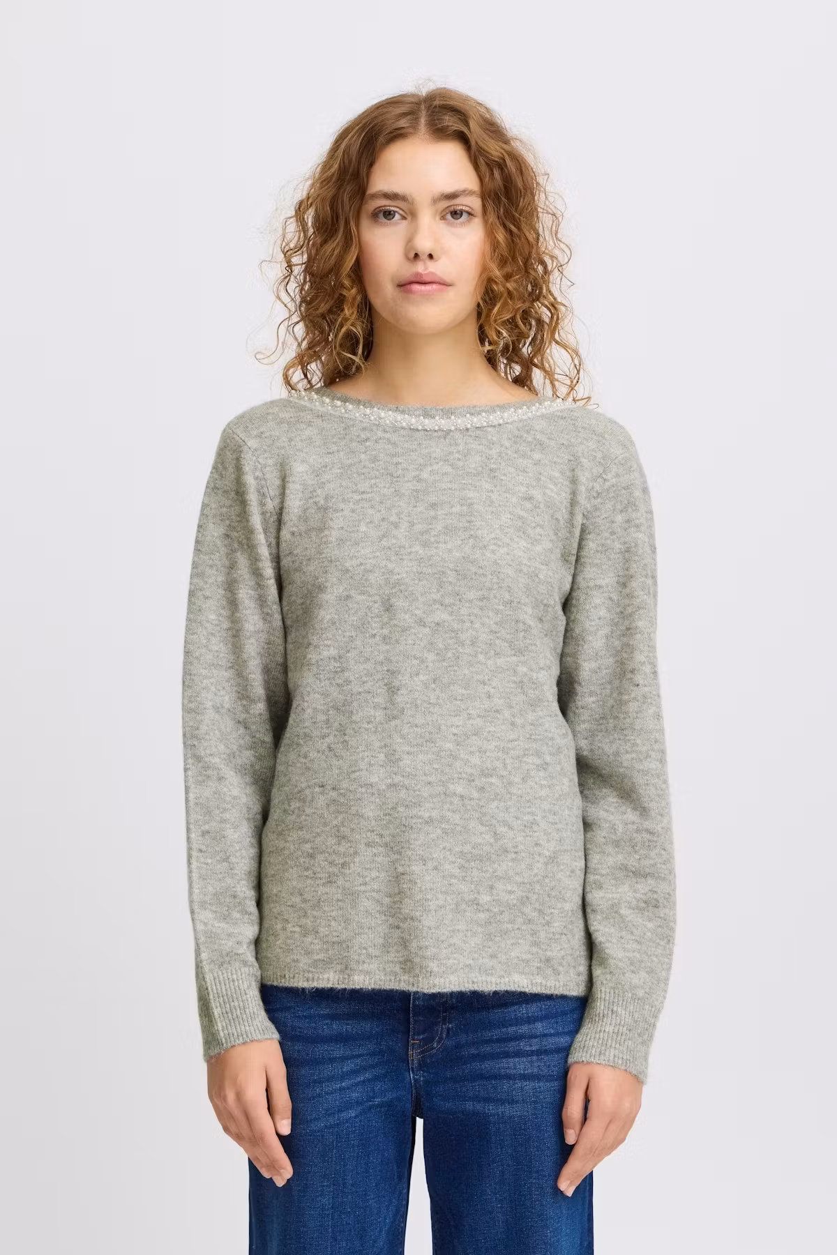 ICHI Pullover "Macon" , grey melange