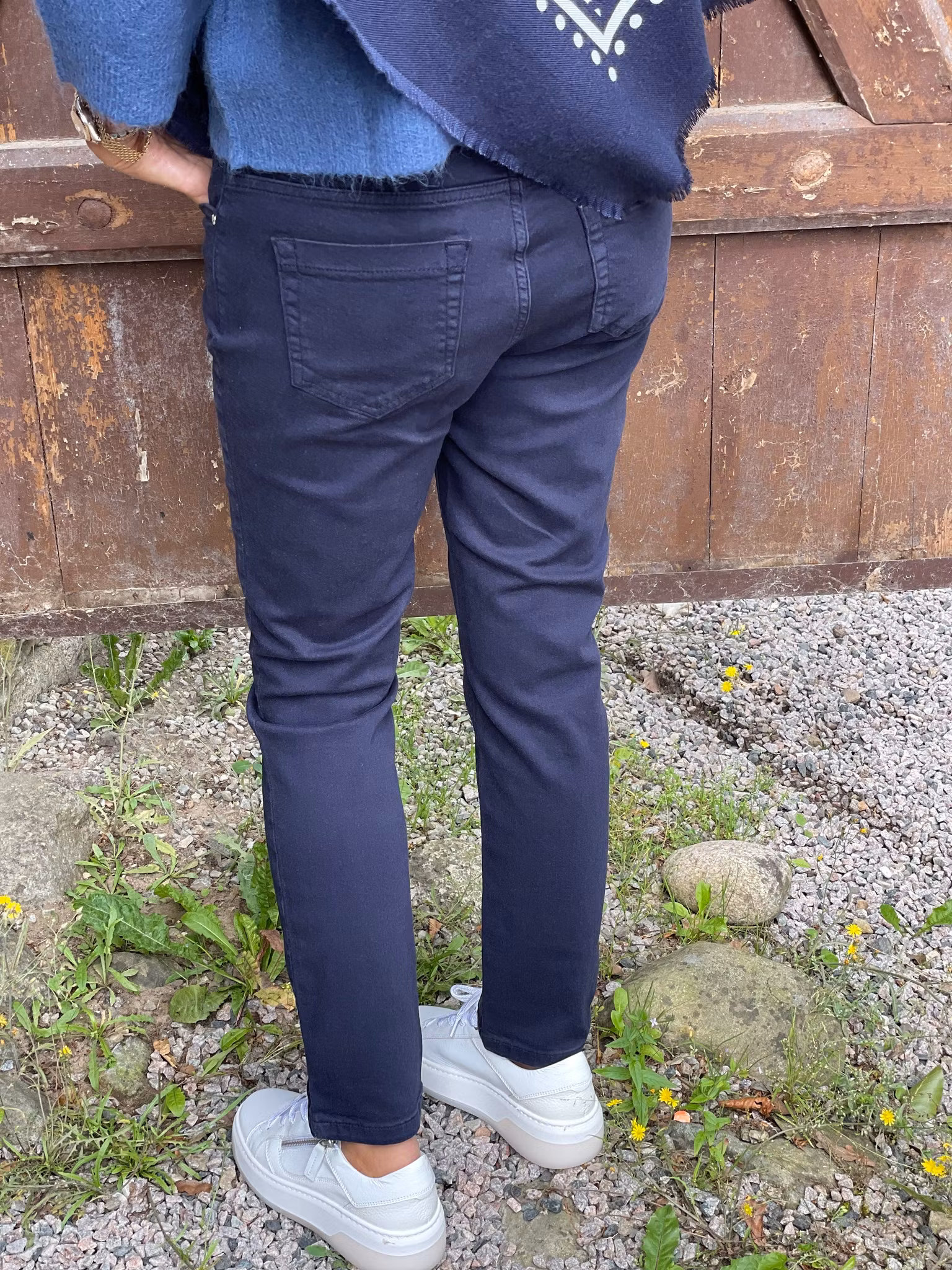 Oui byxa " Baxtor " , slim fit - cropped , Dark Blue