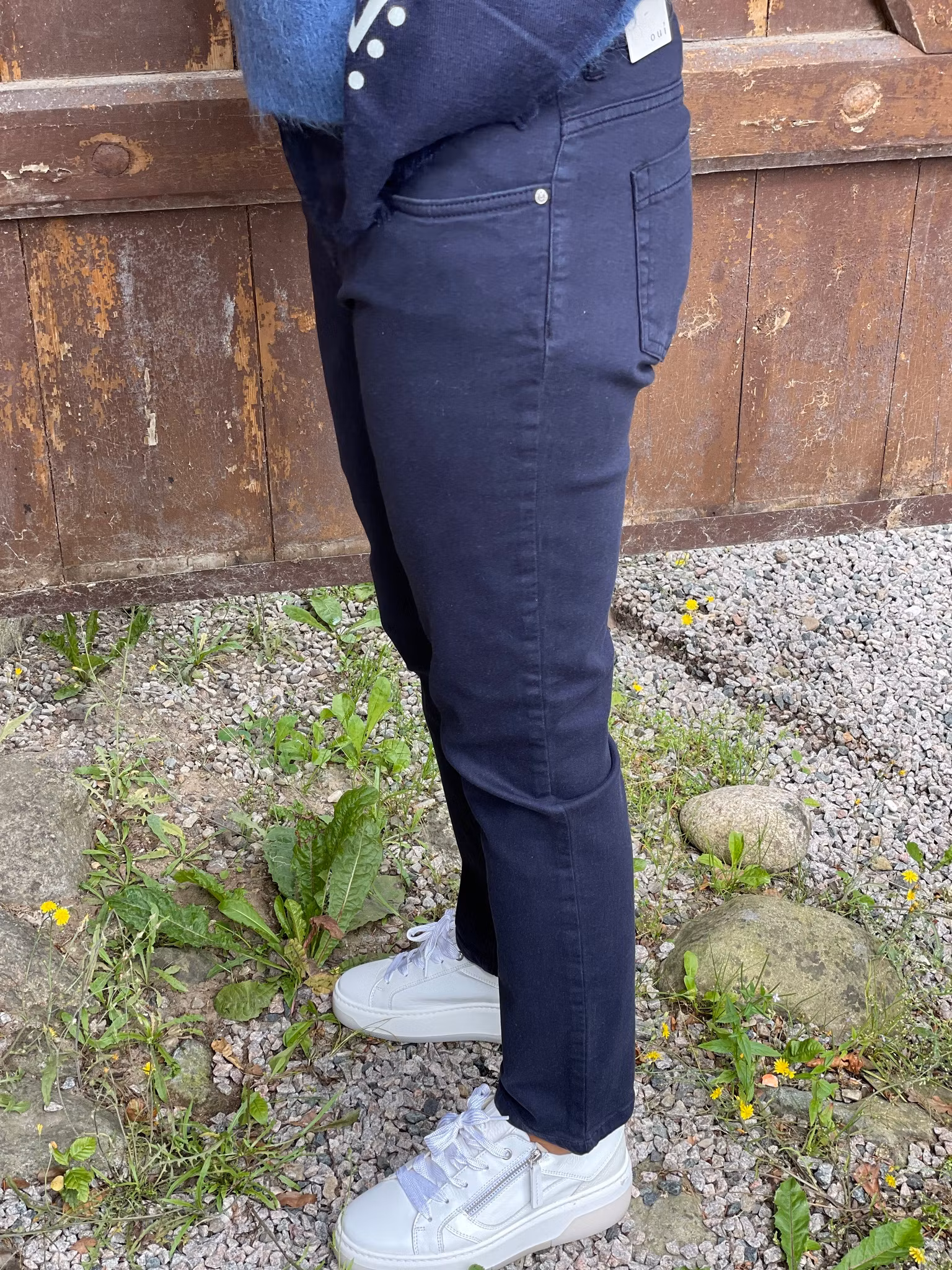 Oui byxa " Baxtor " , slim fit - cropped , Dark Blue