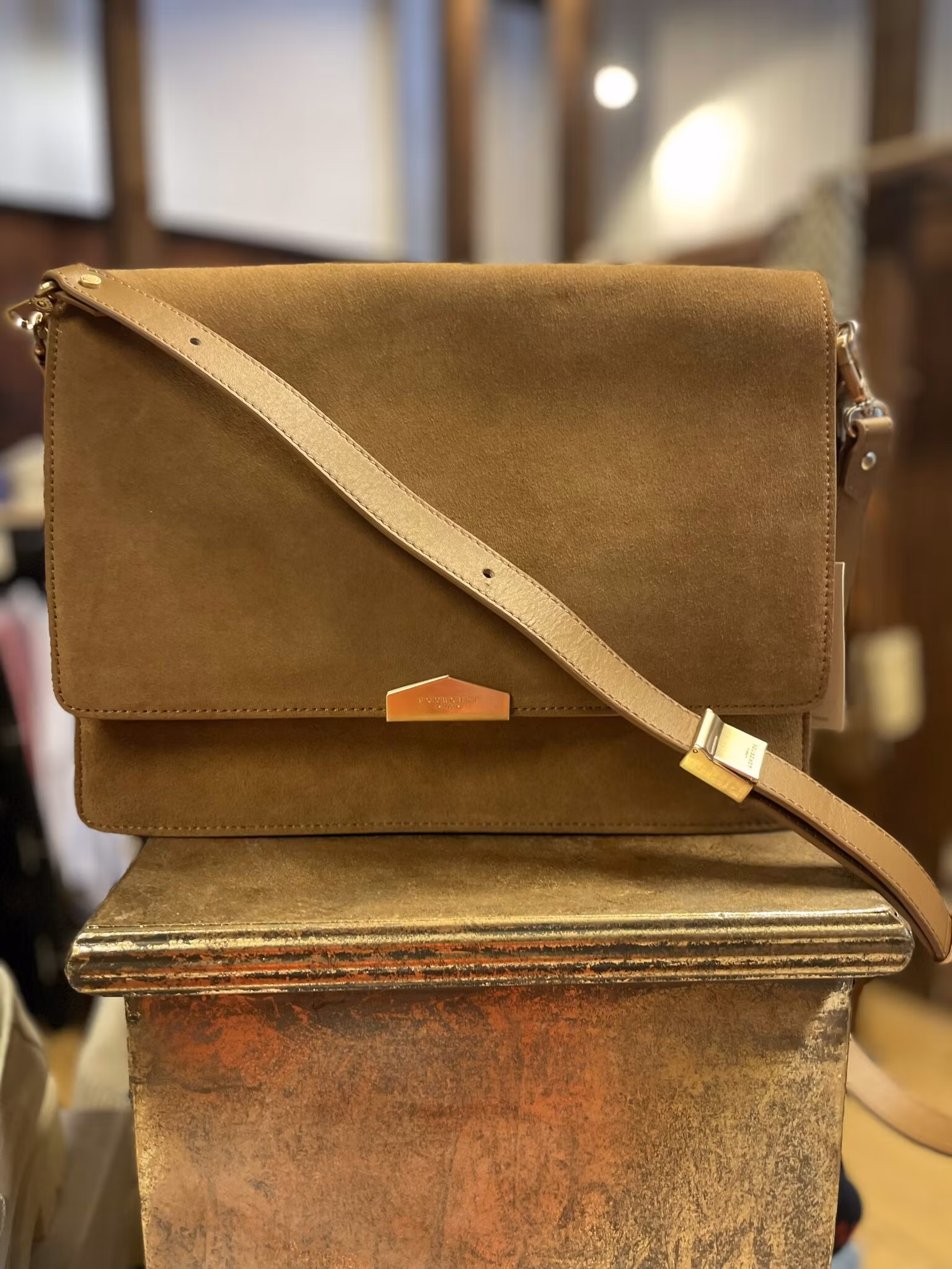 POURCHET " Anjou Daim " , Mocca / läder , Camel