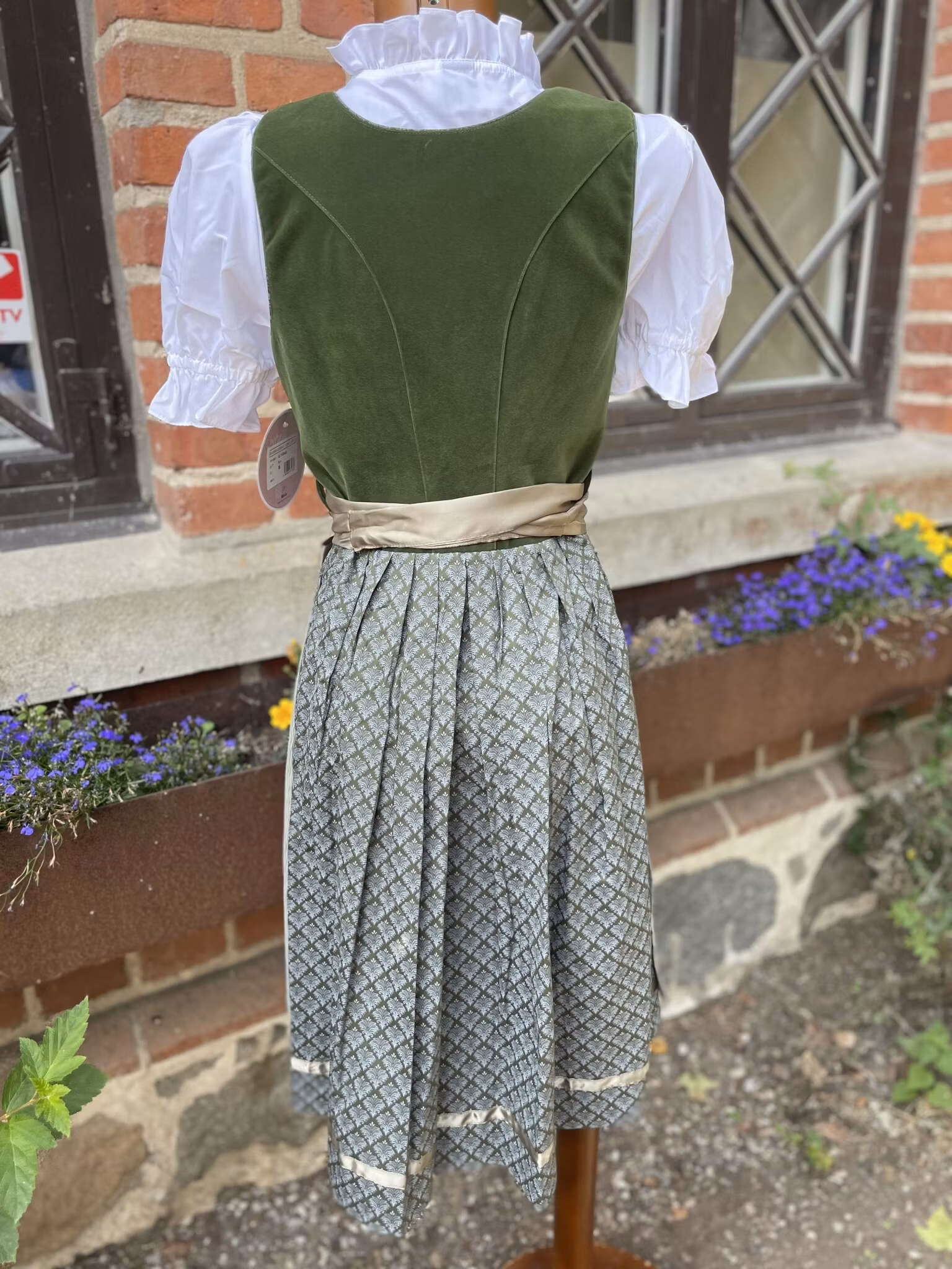 MarJo Trachten " Gerach " Dirndlklänning , Farn