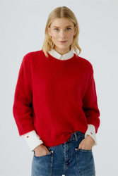 Oui Pullover " scarlet " , röd