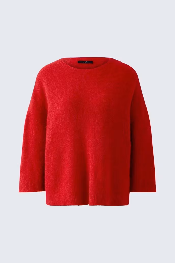 Oui Pullover " scarlet " , röd