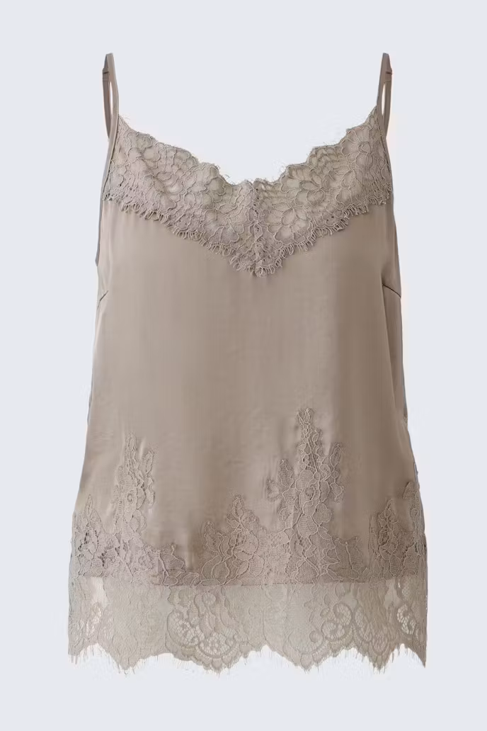 Oui Spetslinne " Fungi " , Taupe