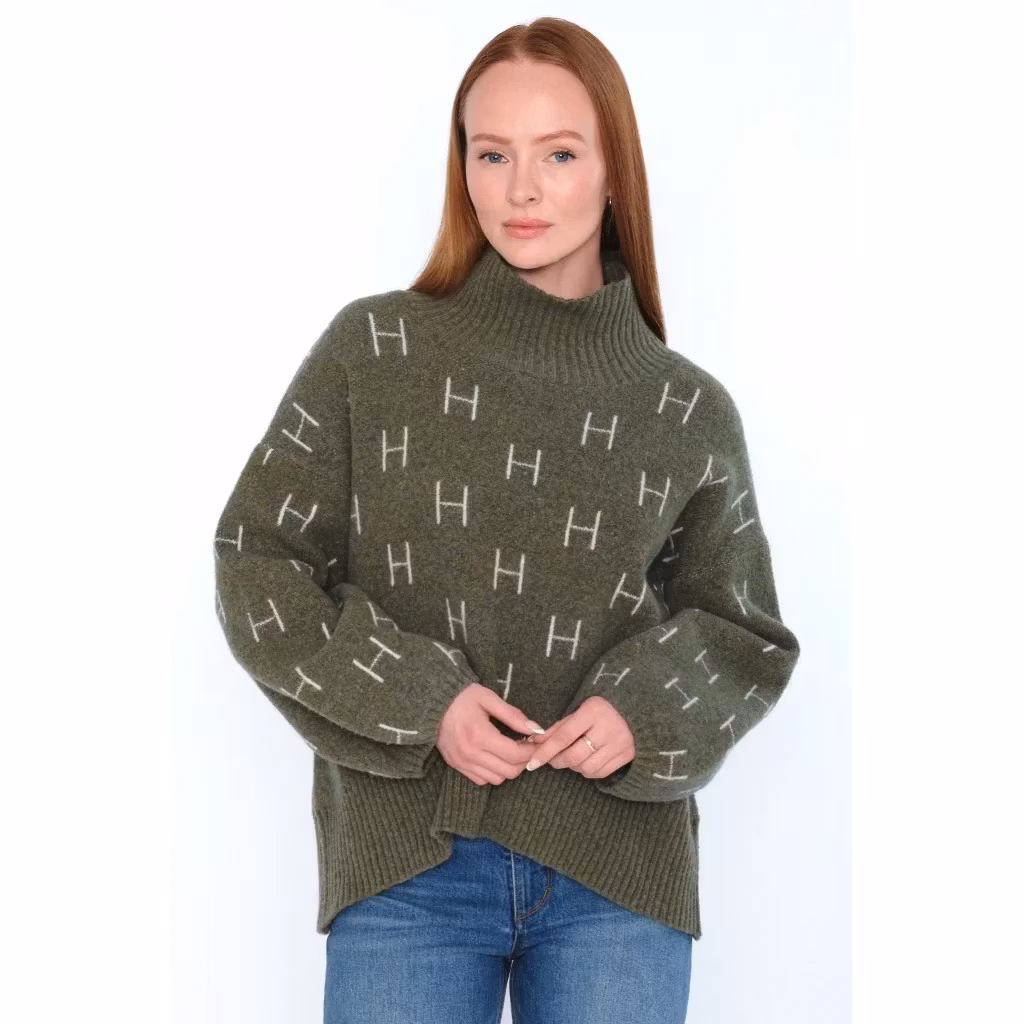 HÉST " Fam sweater" short, Winter Moss