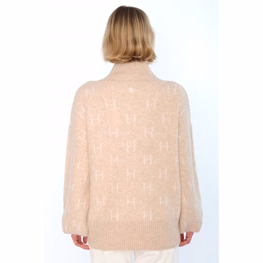 HÉST " Fam sweater" short, Light Beige Melange