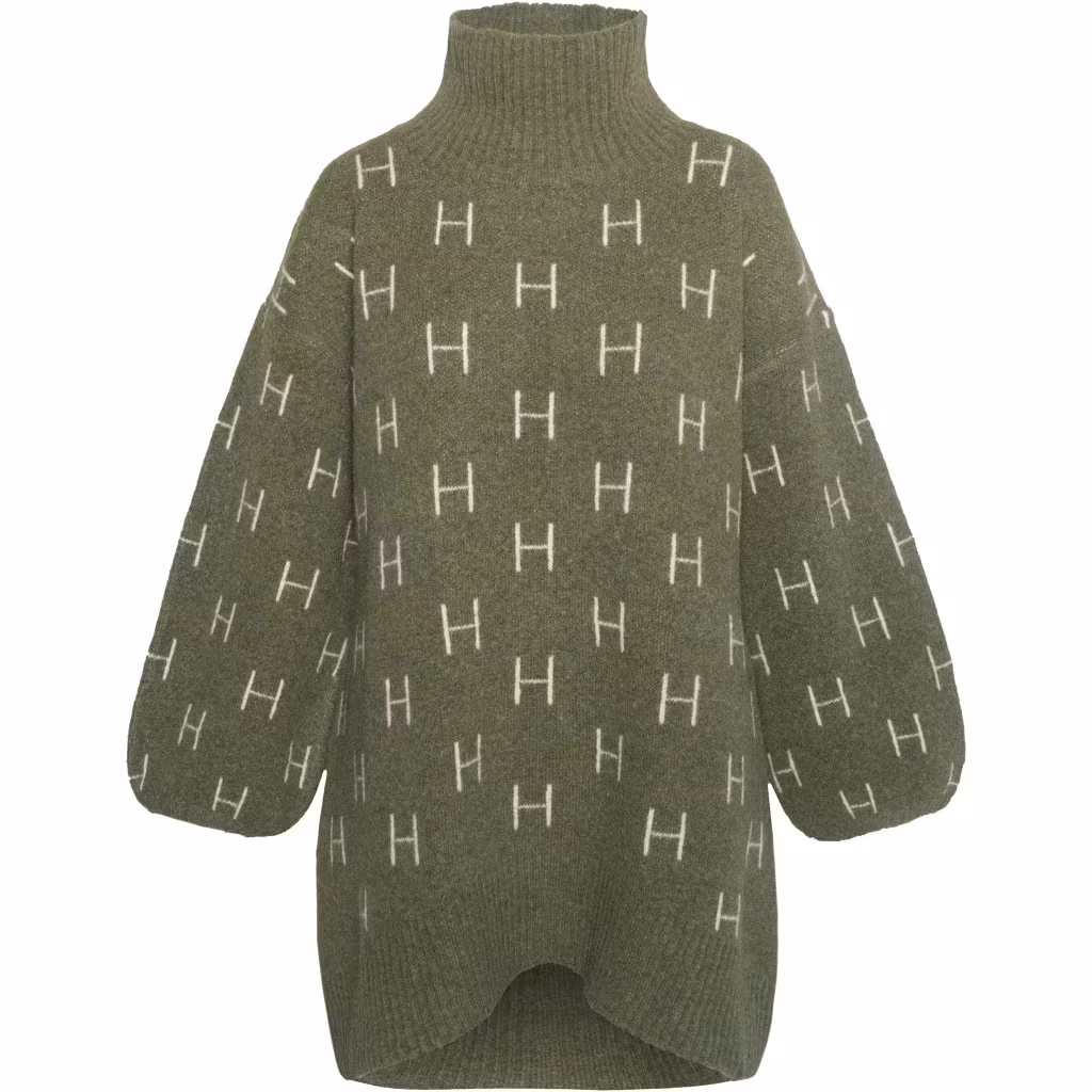 HÉST ”Fam knit sweater” Long , Winter Moss