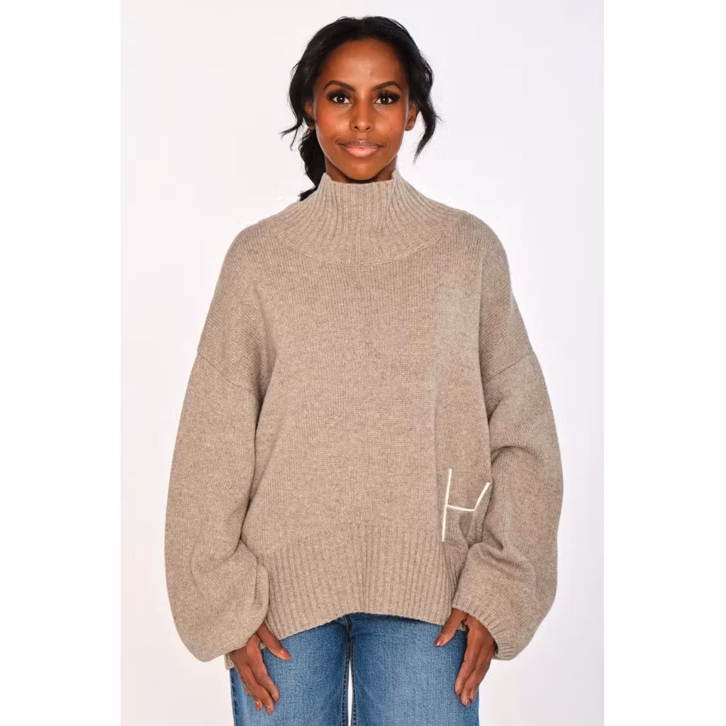 HÉST " Gianna" Sweater , Light Brown  Melange