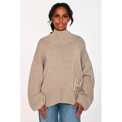 HÉST " Gianna" Sweater , Light Brown  Melange