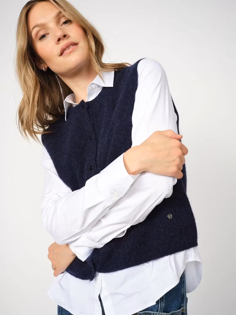 Mos Mosh " Almine Thora Knit Vest" , Maritime Blue