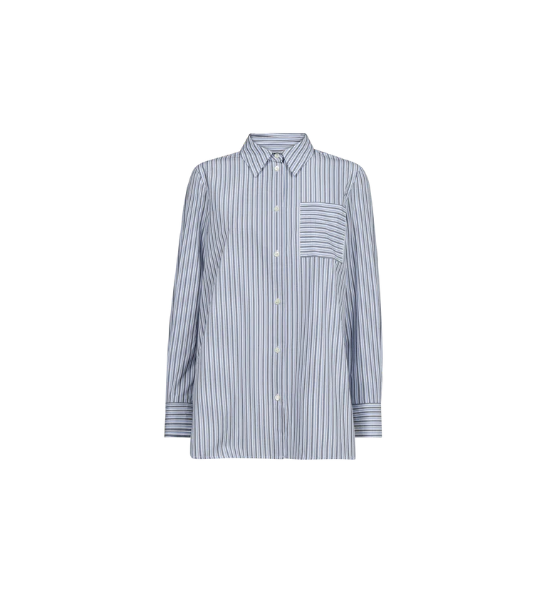 Mos Mosh " Elinda Slim Stripe " shirt , brunnera blue
