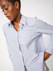 Mos Mosh " Elinda Slim Stripe " shirt , brunnera blue