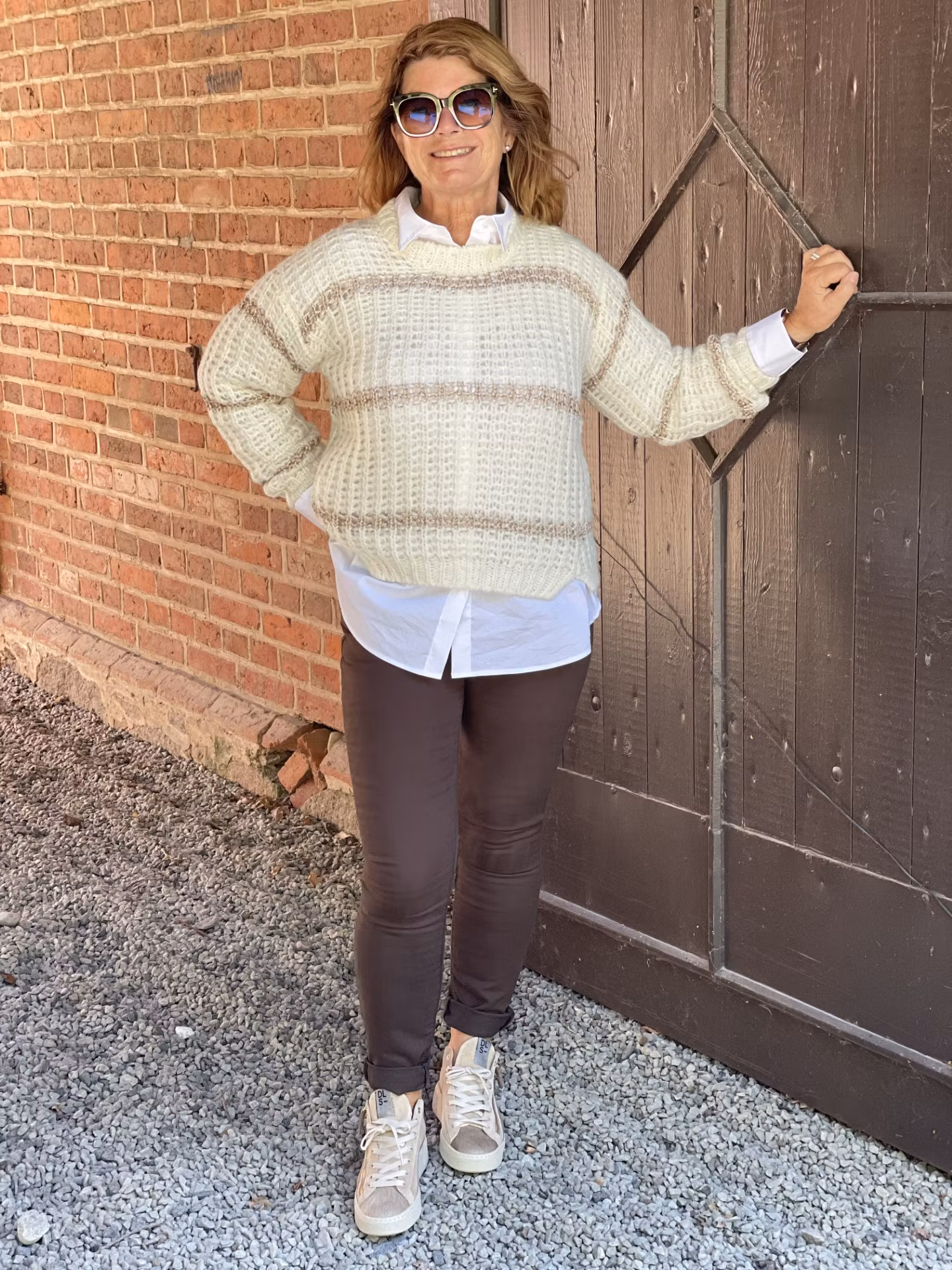 CATNOIR Pullover " Guld rand " , Creme