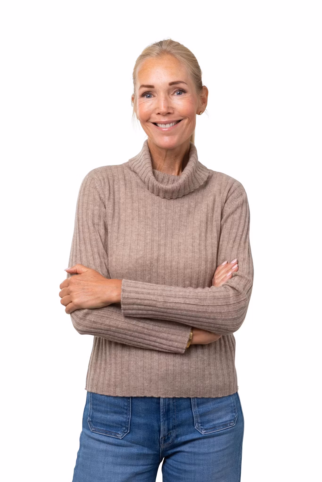 8Design Polotröja " Ella " Långärmad , Linbeige