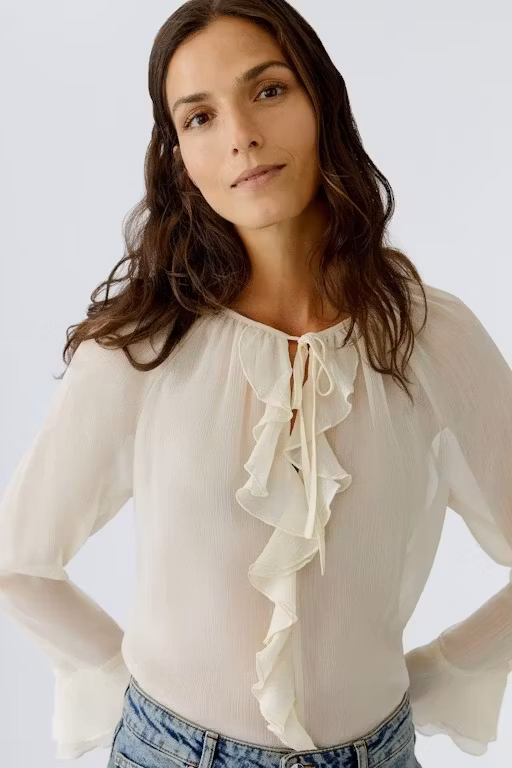Oui Blus " volang " , Vanilj