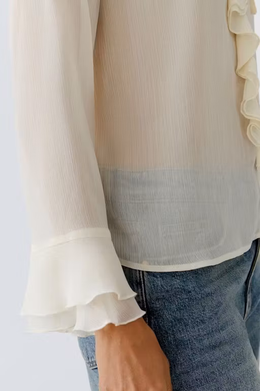 Oui Blus " volang " , Vanilj