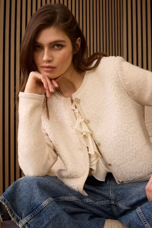 Oui Teddykofta " Chanel " , Off White