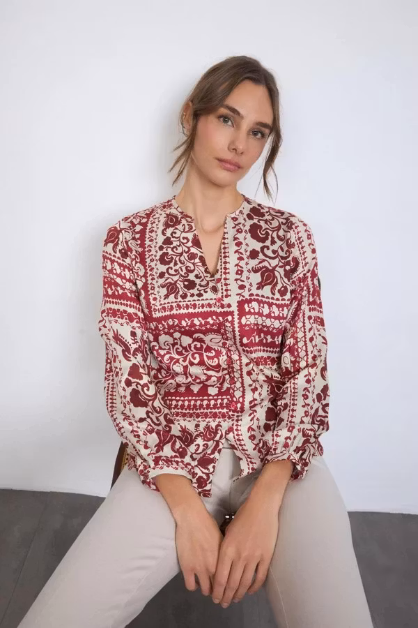 TINTA Blus "Eloisa" , vinröd