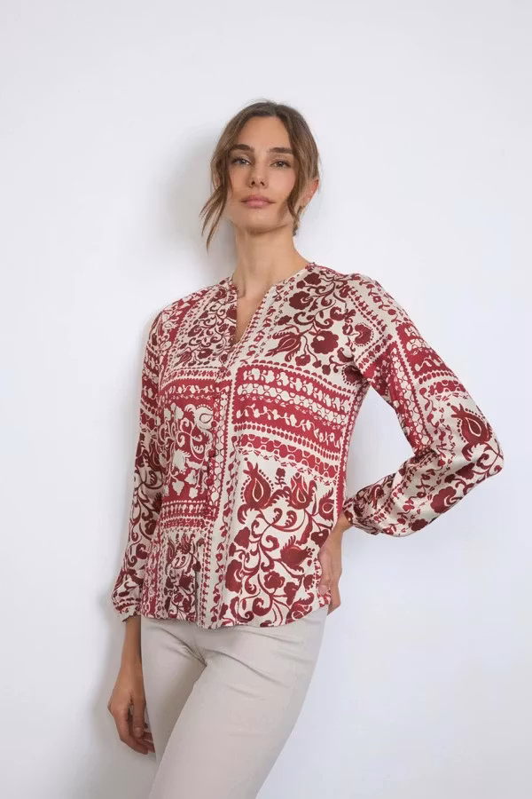 TINTA Blus "Eloisa" , vinröd