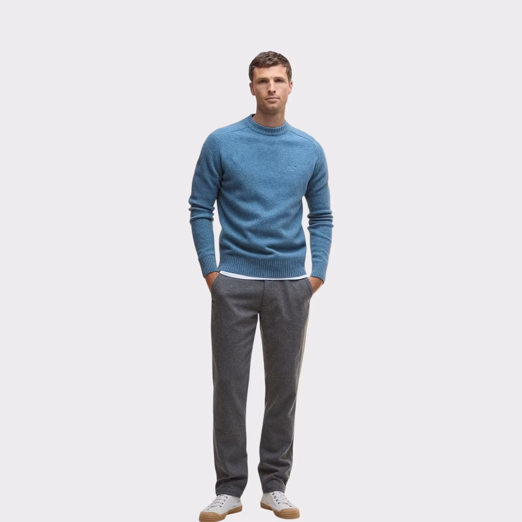 Barbour Grangetown Crew Neck Sweather , bluestone