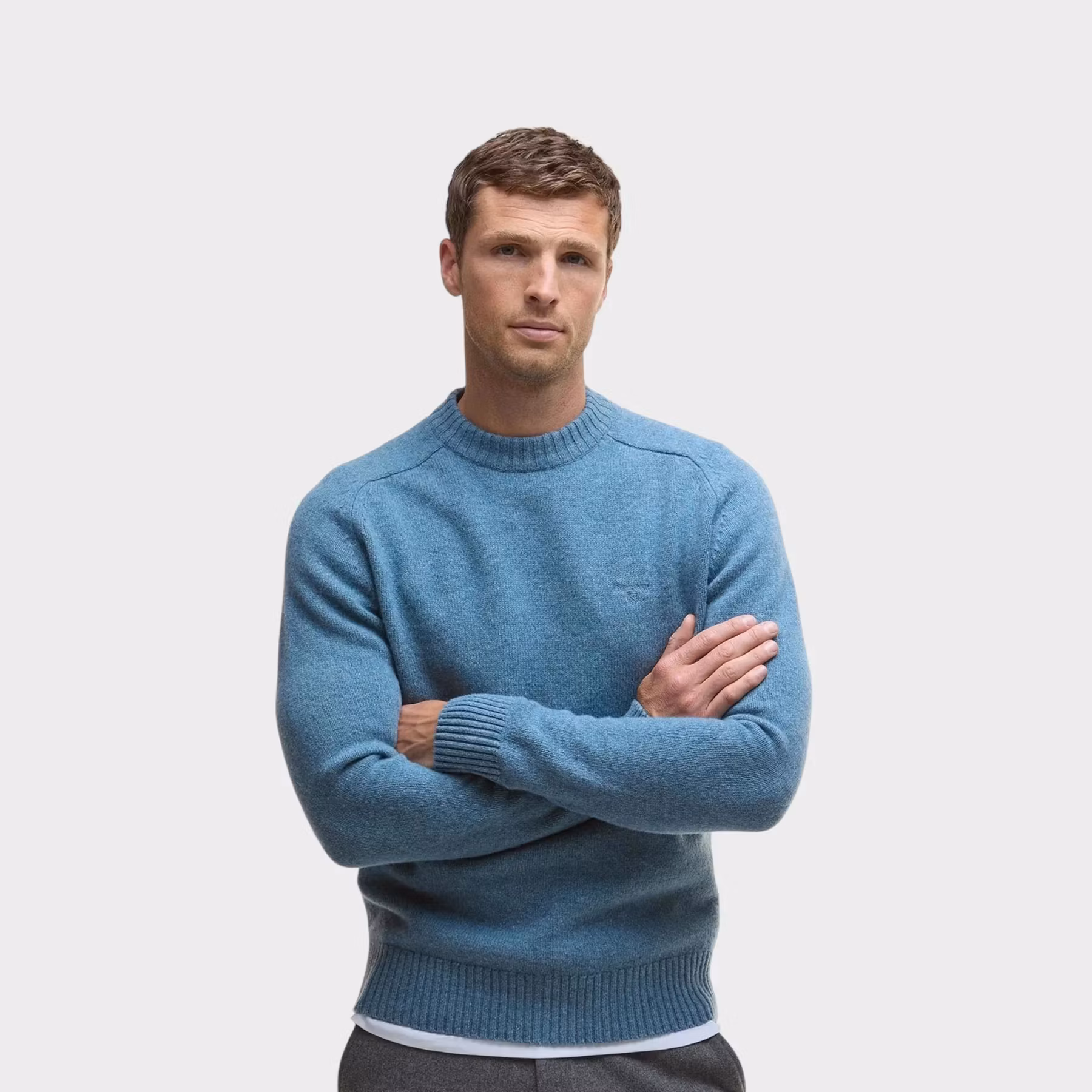 Barbour Grangetown Crew Neck Sweather , bluestone