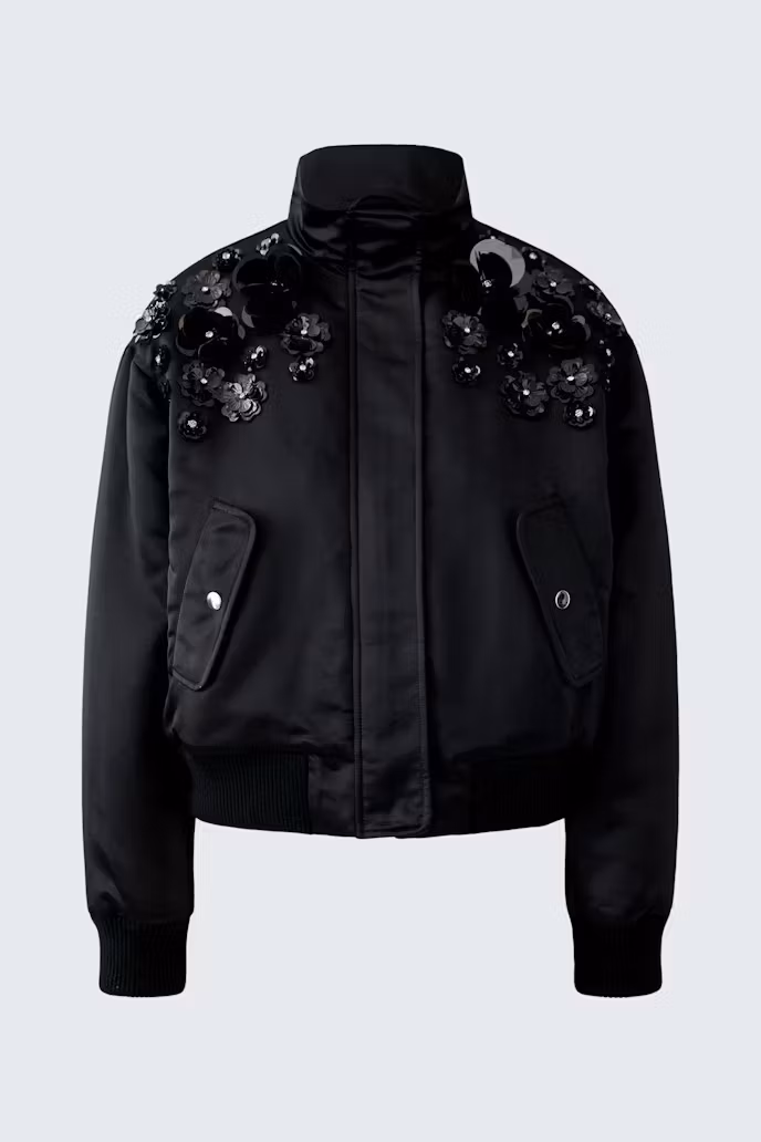 Oui Jacka " Bling blomma " , svart