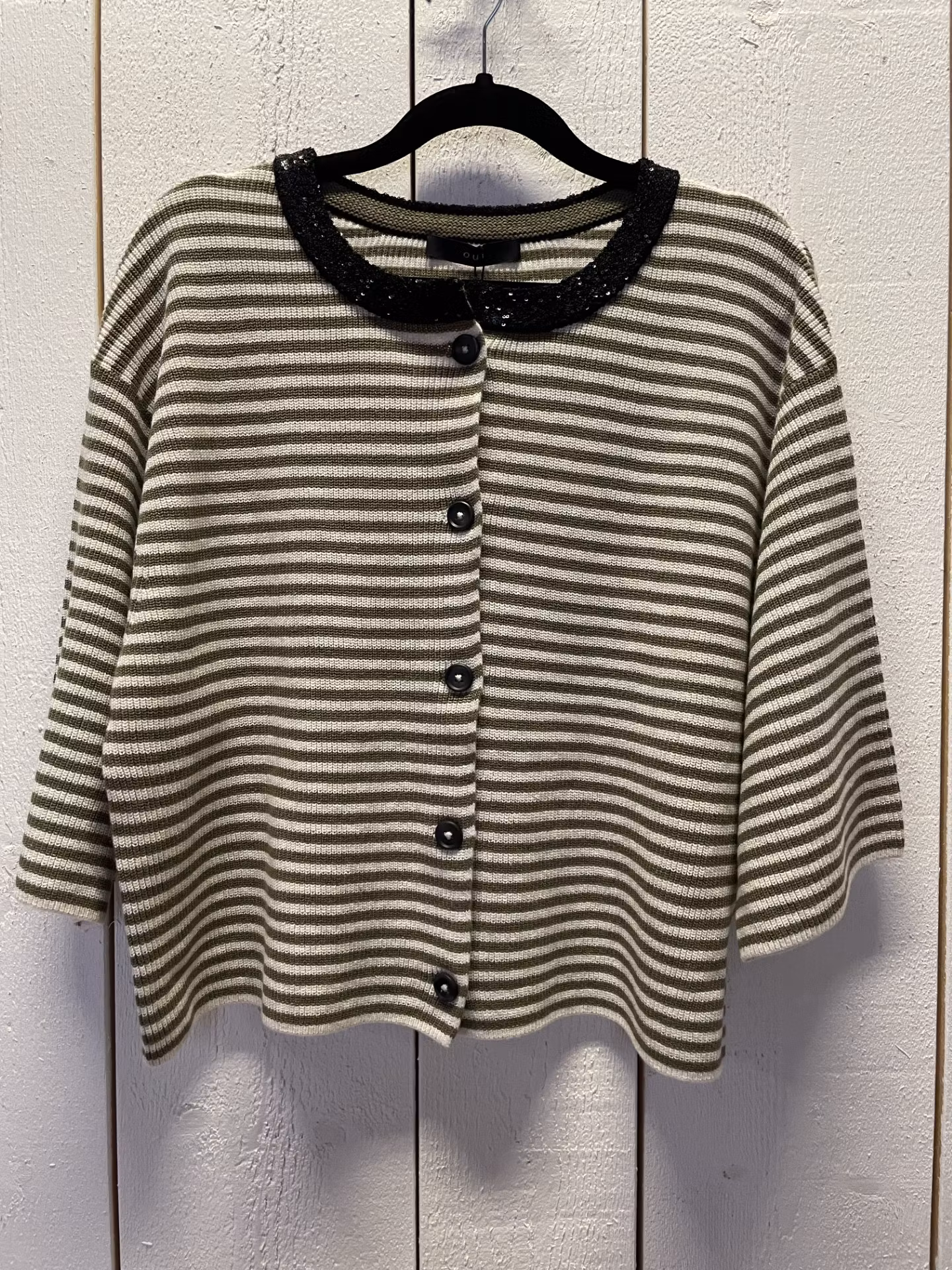 OUI jacka / kofta " rand " , oliv