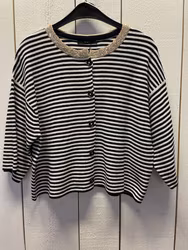 OUI jacka / kofta " rand " , Ecru / marin