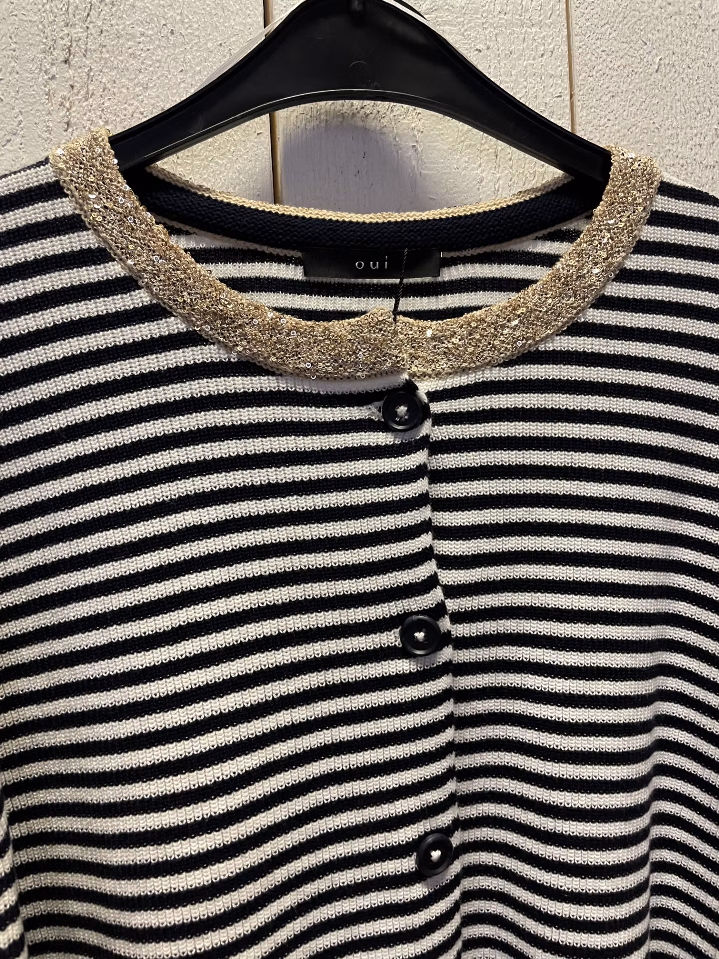 OUI jacka / kofta " rand " , Ecru / marin