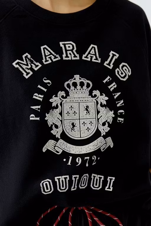 Oui , sweatshirt " Marais " , svart
