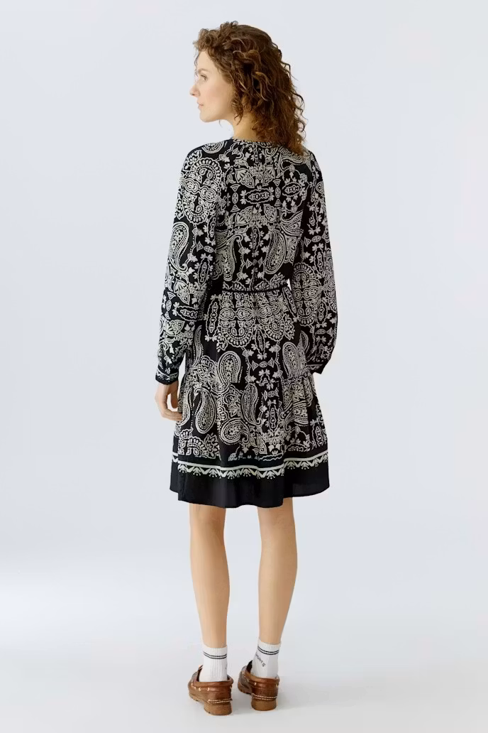 Oui klänning " boho " , svart/off-white