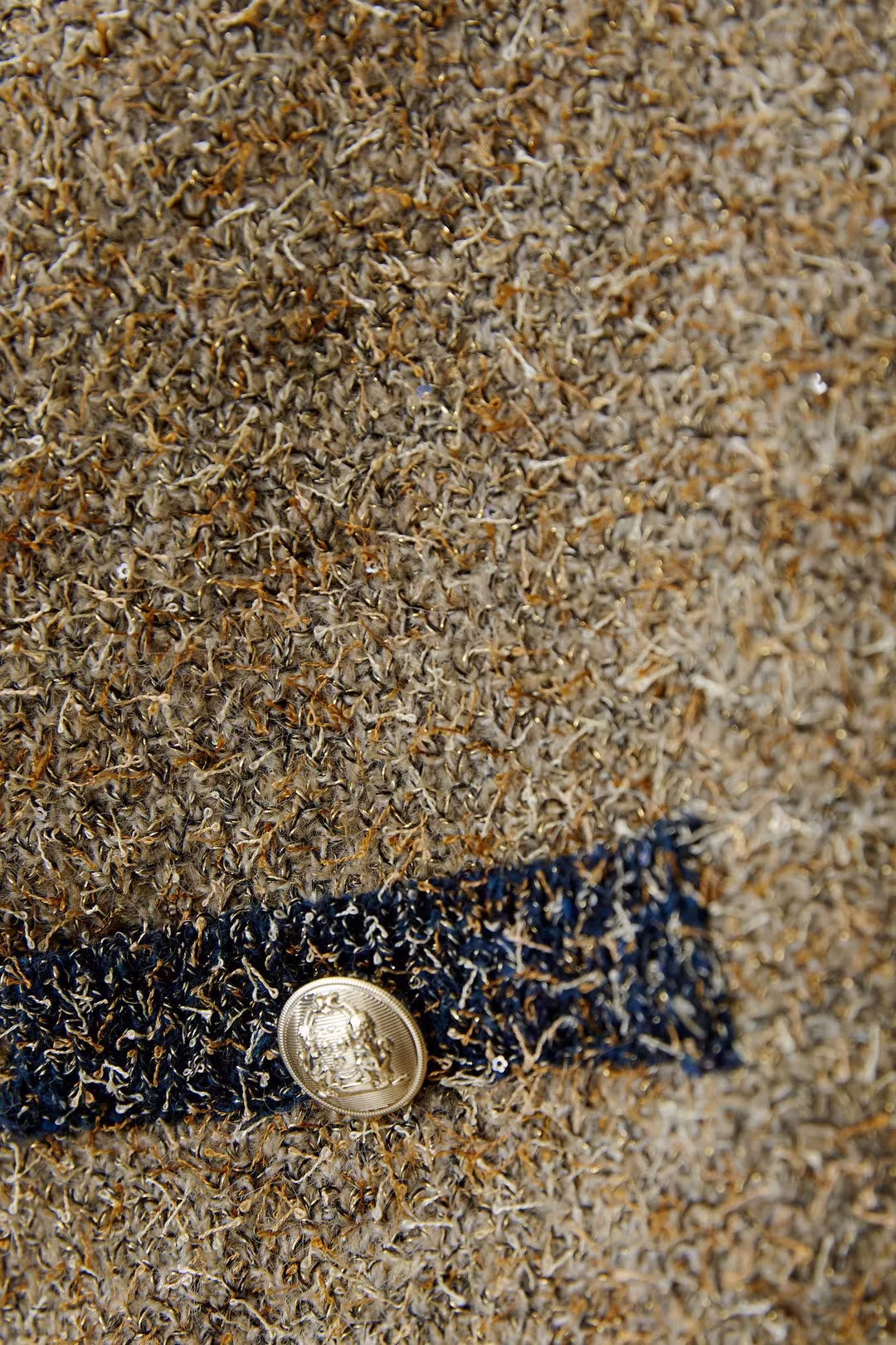 Oui Pullover , camel/blue