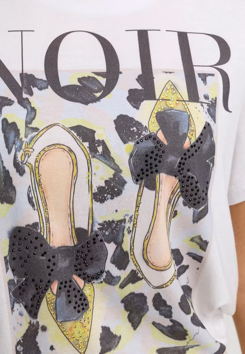 CATNOIR T-shirt " Placement print  " , med bling