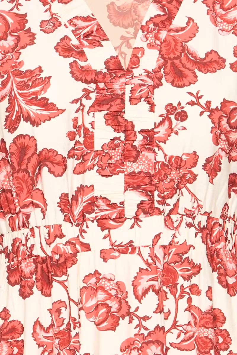 ICHI "Gilvis " klänning , Red Floral Print