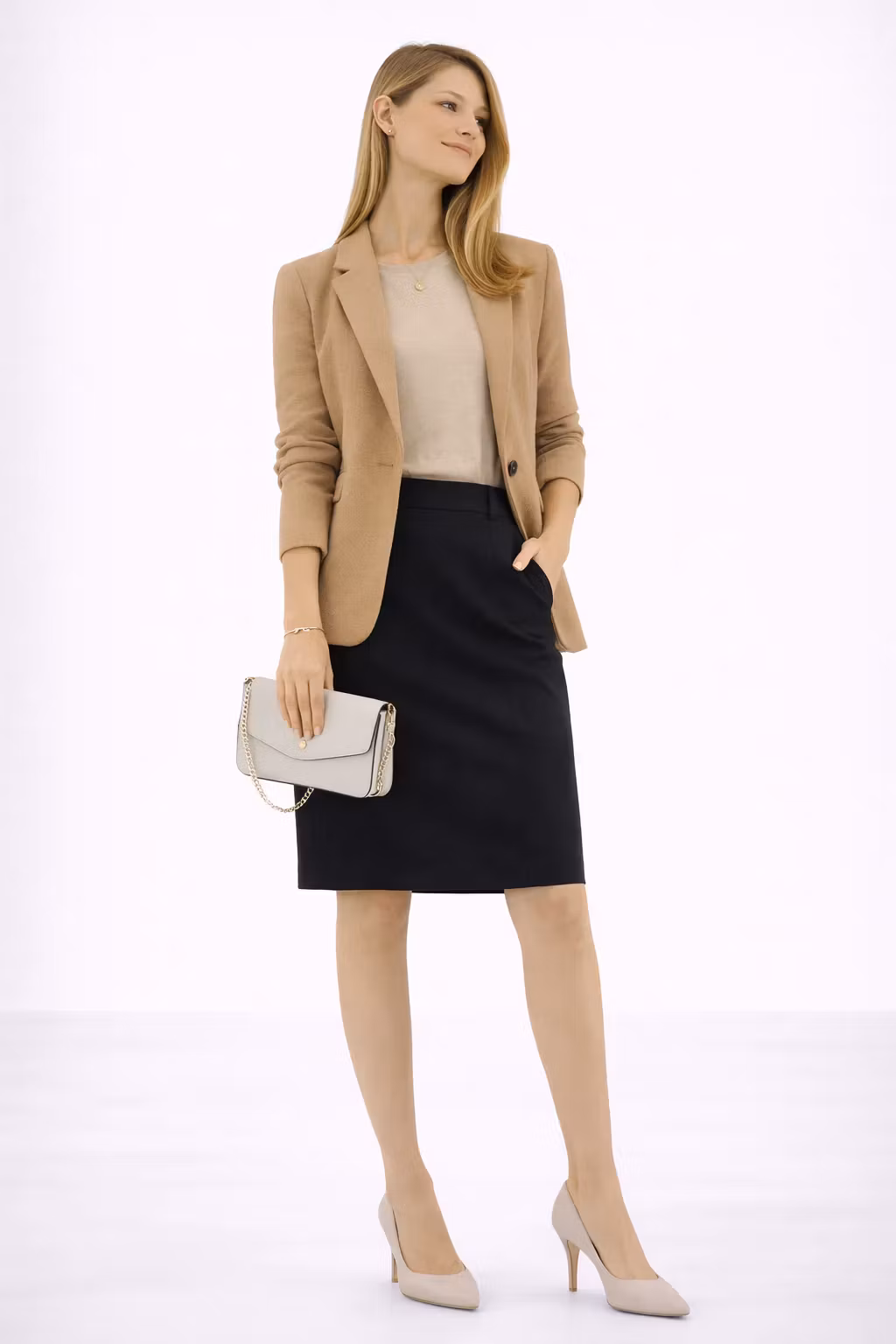 POURCHET " Clutch bag" , beige