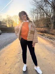 Rosas Cashmeretröja rundhalsad , orange