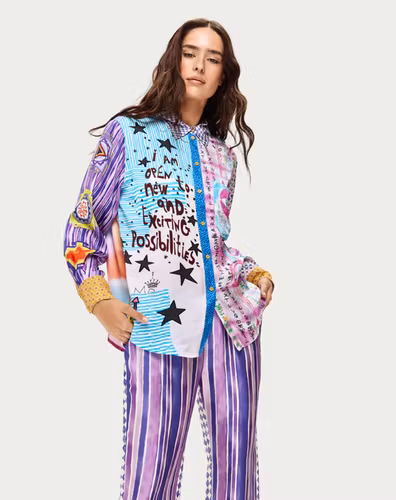 Me369 " Isabel printed Shirt " , Runic Whisper