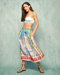 Me369 " Vanessa Printed Midi Skirt " , Runic Whisper
