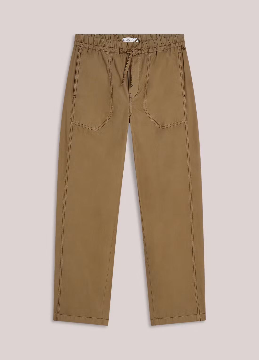 Summum " Cocoon Pant Breezy Cotton Canvas " , Dark clay