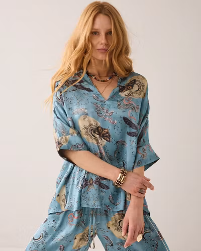 Summum " Top Fantasy Print " , Glacier blue