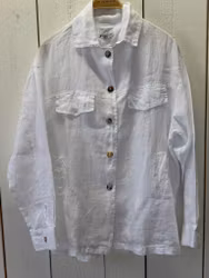 Blueberry " Skjortkavaj" i lin , vit