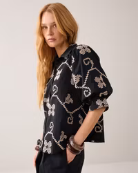 Summum " Blouse Cotton Embroidered" , black