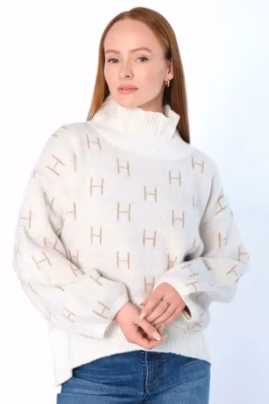 HÉST " Fam knit sweater " Long  , Creme White