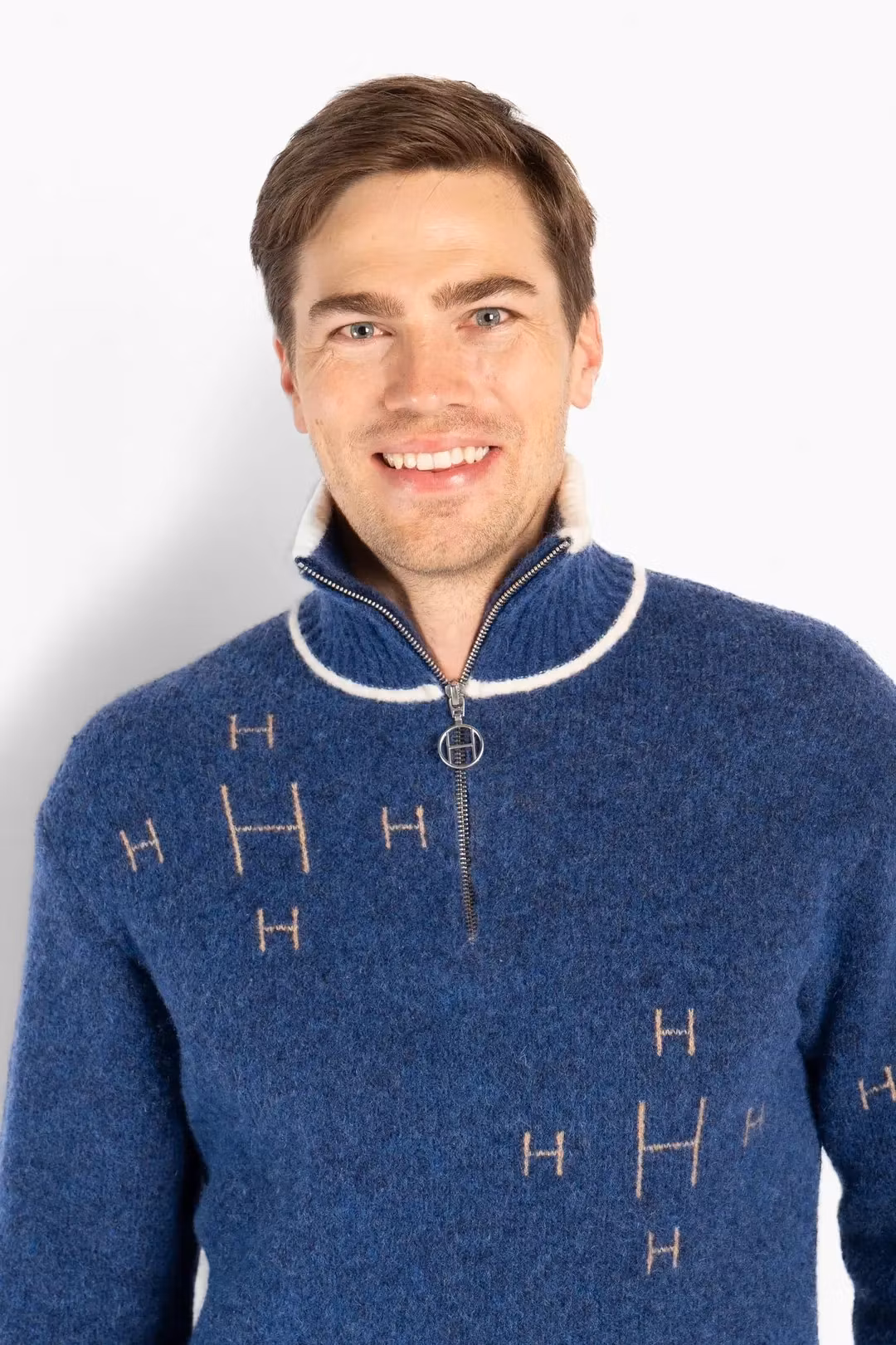HÉST Herr " IBEN half Zip "Sweater , Navy