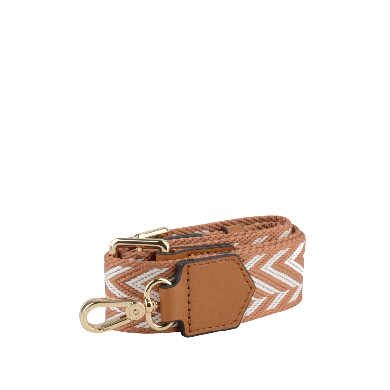 POURCHET " cotton canvas woven strap" , camel