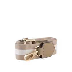 POURCHET " Stripes Cotton Canvas woven strap" , Taupe
