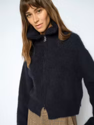 Mos Mosh " Hulda Knit Zip Cardigan " , Salute Navy
